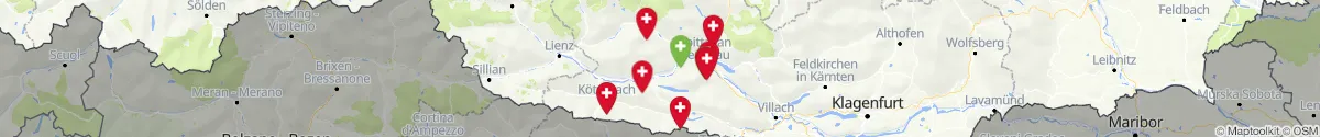 Kartenansicht für Apotheken-Notdienste in der Nähe von Mörtschach (Spittal an der Drau, Kärnten)